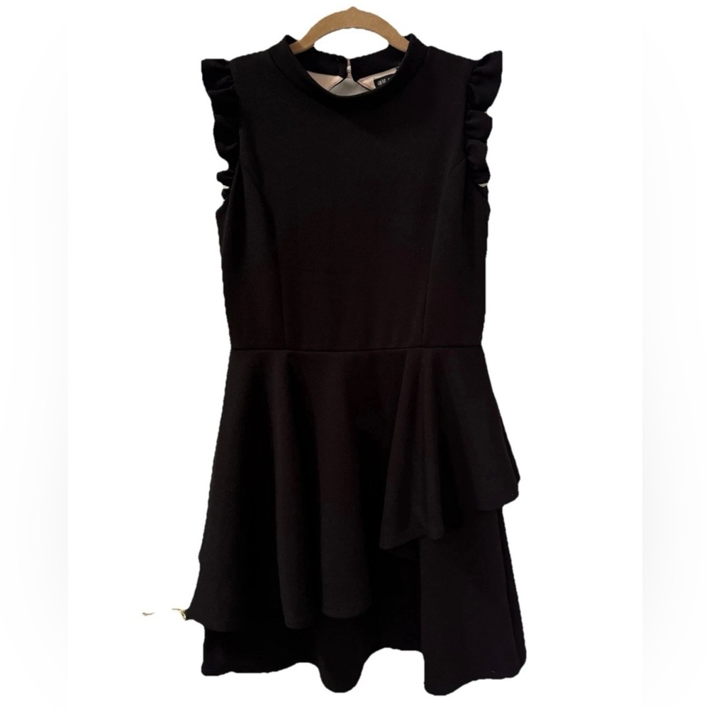 Ava & Yelly Nordstrom Girls Tween Black Keyhole Ruffle Party Dress Size 16